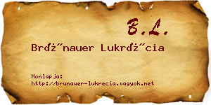 Brünauer Lukrécia névjegykártya